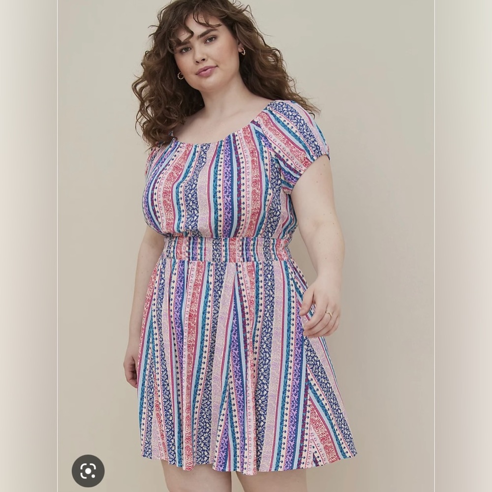 Torrid smocked mini dress plus size 4